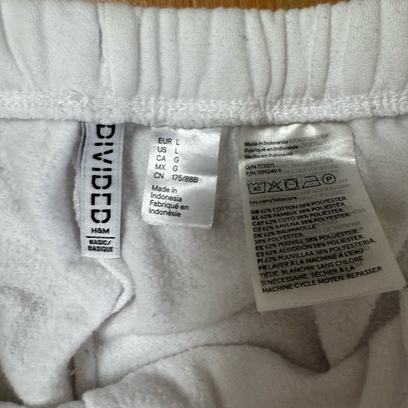 White H&M DIVIDED Straight Leg Sweatpants - Picture 4 of 6